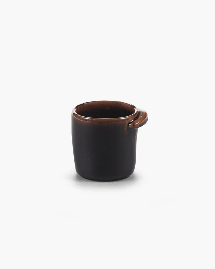 2er Set Espresso Tasse ohne Henkel dunkelbraun Out of Lines Serax
