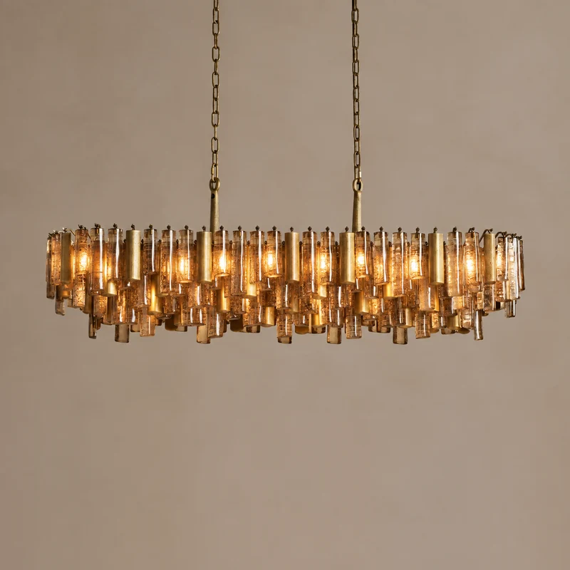 Veneziana Linear Chandelier | Cast Glass | CLVNZLIN