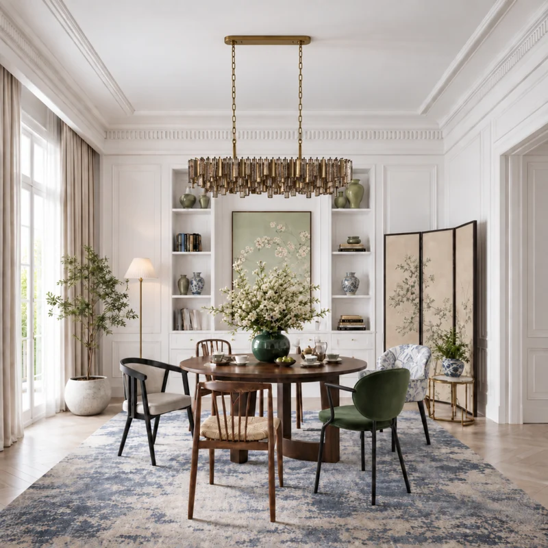 Veneziana Linear Chandelier | Cast Glass | CLVNZLIN