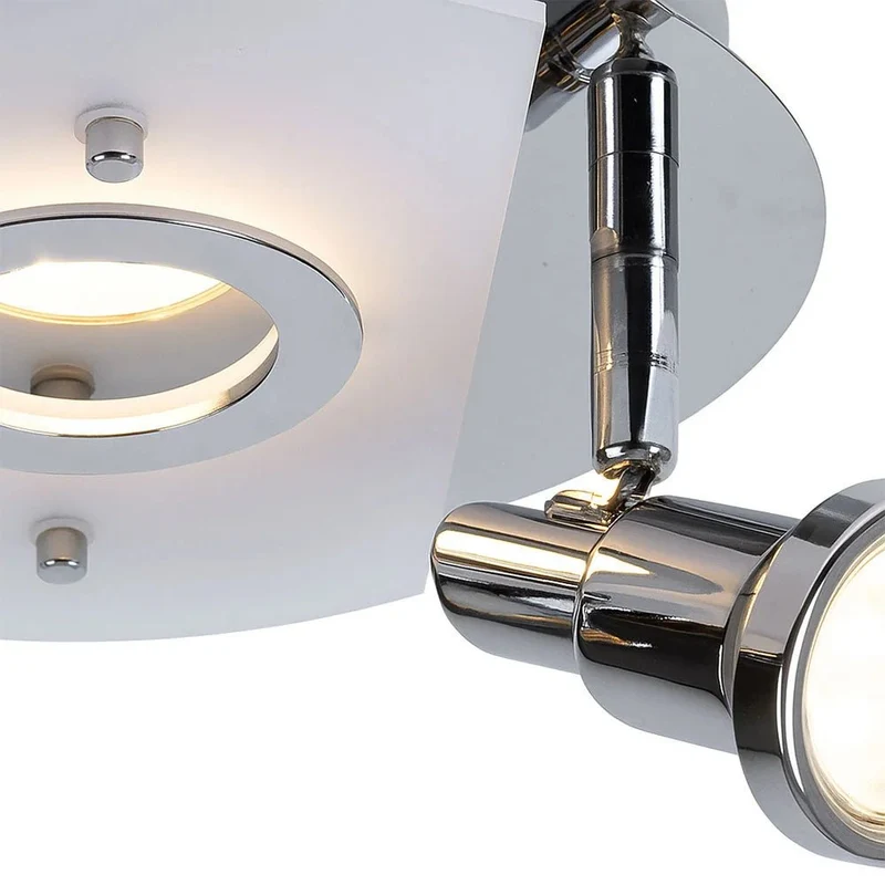 LED Deckenrondell 3-flammig Chrom – verstellbare Spots, warmweiß, inkl. GU10 & LED-Platine