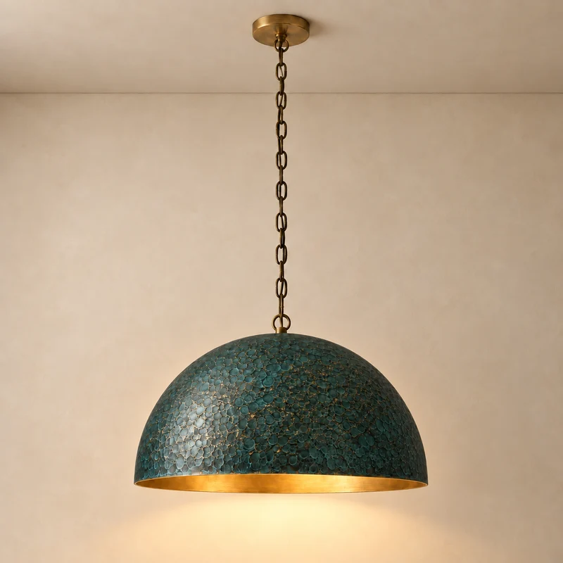 Aurelia Dome Pendant | Green Stainless Steel | CLSS8502G