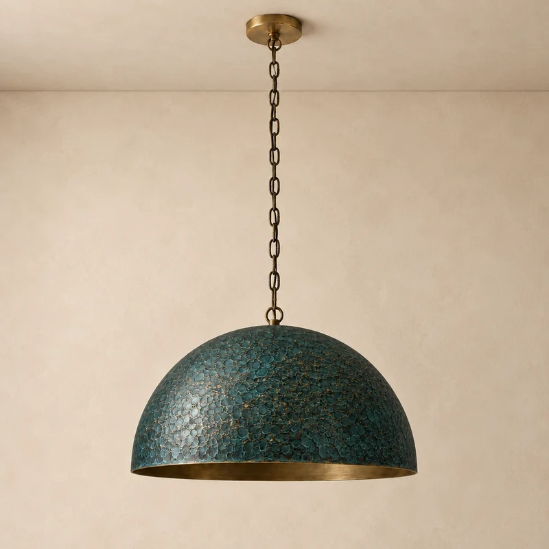 Aurelia Dome Pendant | Green Stainless Steel | CLSS8502G