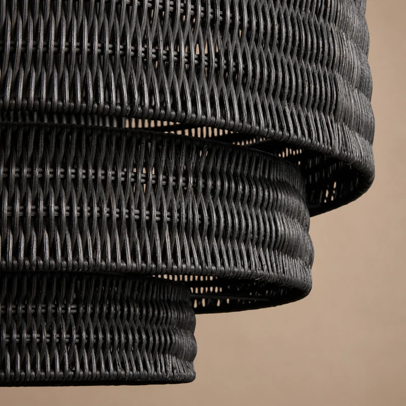 The Intreccio Tiered Rattan Chandelier | Black | CLINT-BK