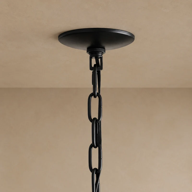 The Intreccio Tiered Rattan Chandelier | Black | CLINT-BK