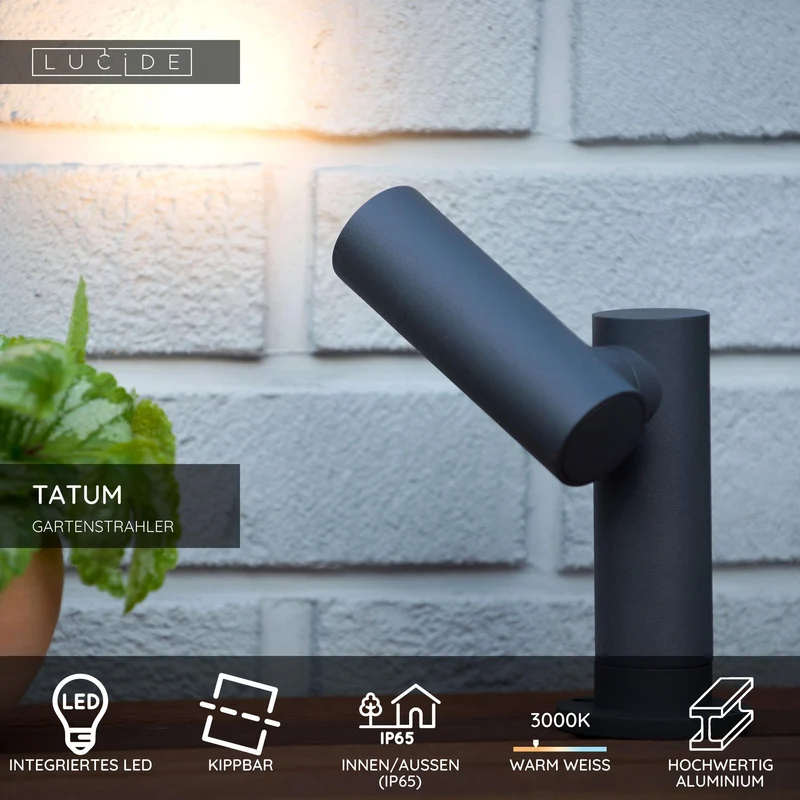 Gartenstrahler Tatum schwenkbar IP65 Anthrazit
