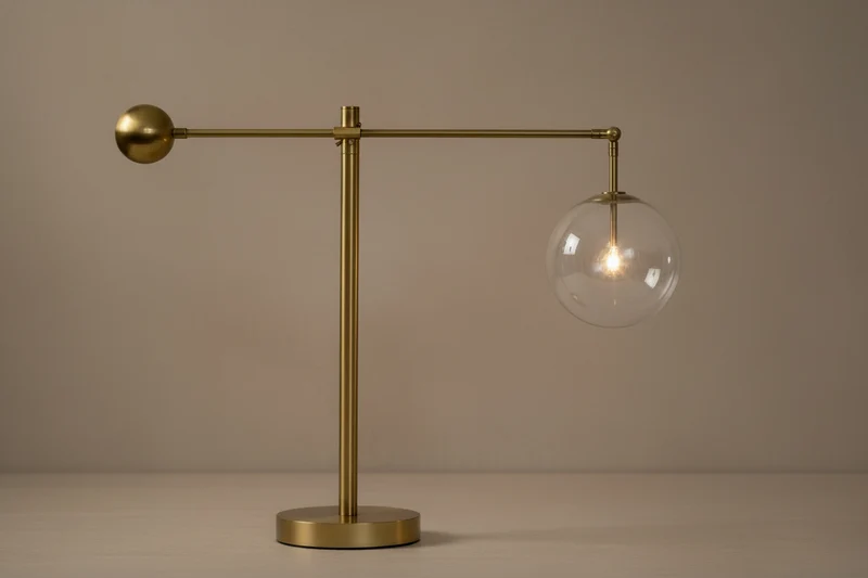Modern Copper & Glass Globe Table Lamp | CLCBAL093
