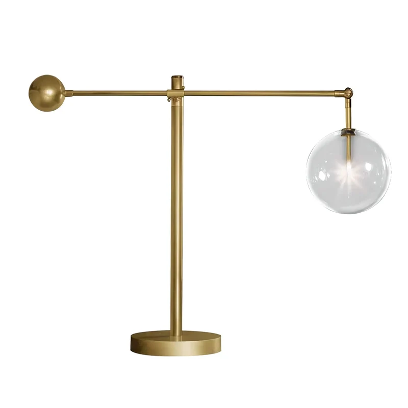 Modern Copper & Glass Globe Table Lamp | CLCBAL093