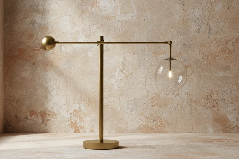 Modern Copper & Glass Globe Table Lamp | CLCBAL093