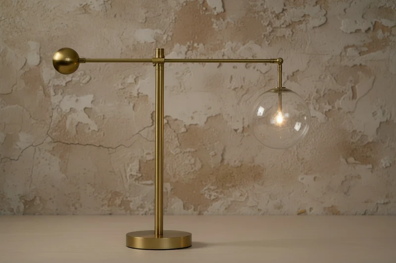 Modern Copper & Glass Globe Table Lamp | CLCBAL093