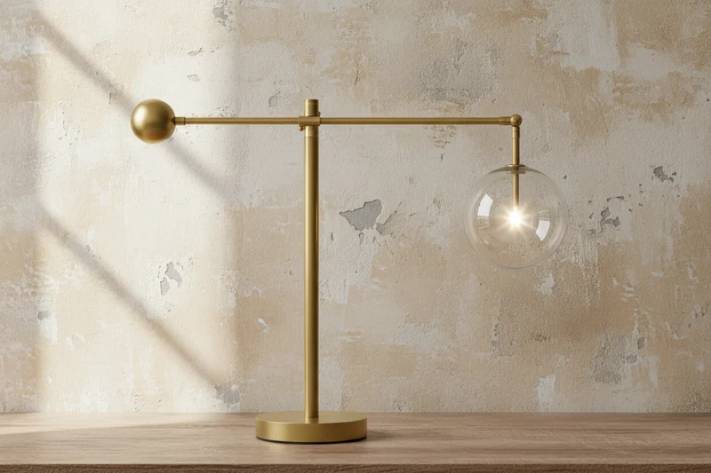 Modern Copper & Glass Globe Table Lamp | CLCBAL093