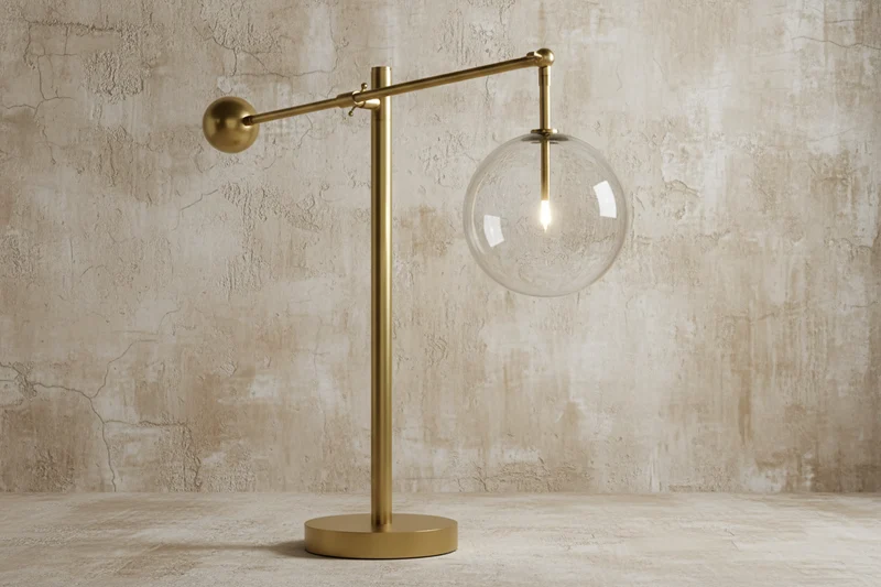 Modern Copper & Glass Globe Table Lamp | CLCBAL093