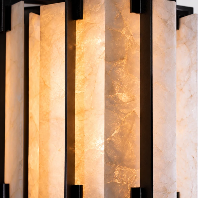 Quarzo Lantern Pendant | Quartz & Black | CLQR026