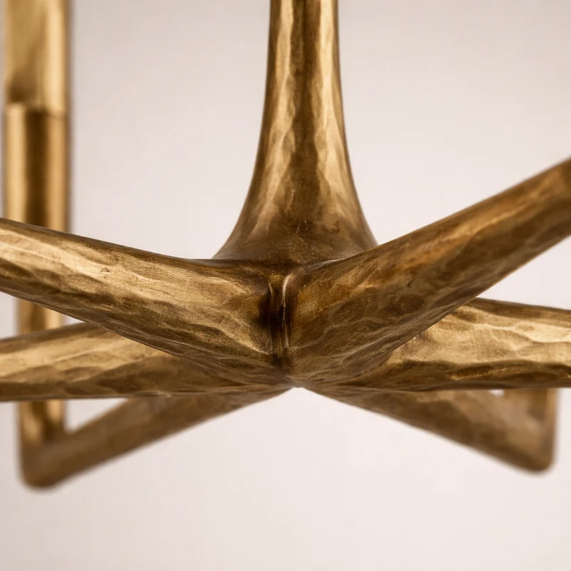 Linear Forged Brass & Crystal Chandelier | CLRE0079C