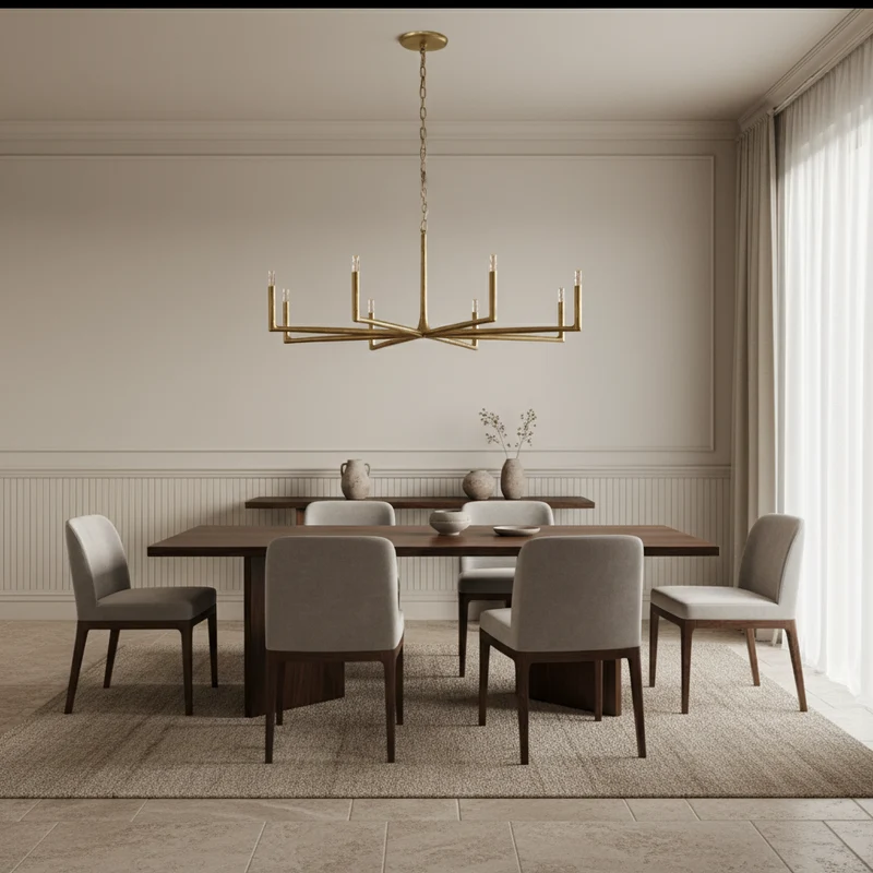 Linear Forged Brass & Crystal Chandelier | CLRE0079C