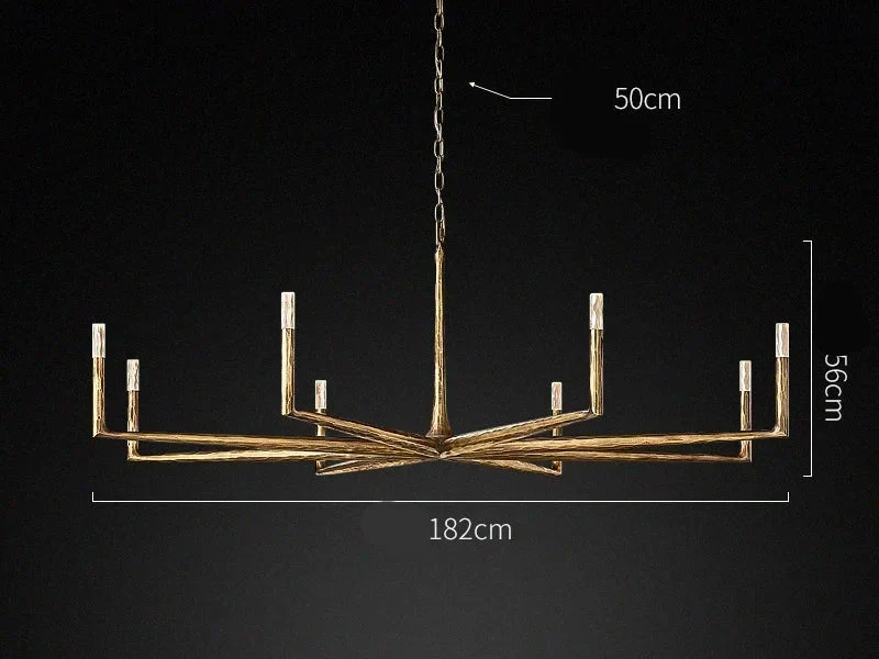 Linear Forged Brass & Crystal Chandelier | CLRE0079C