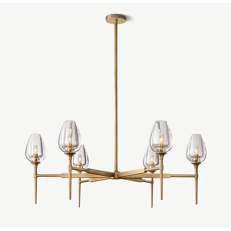 Candle Chandelier | Smoked Glass & Brass | CLZXS0250