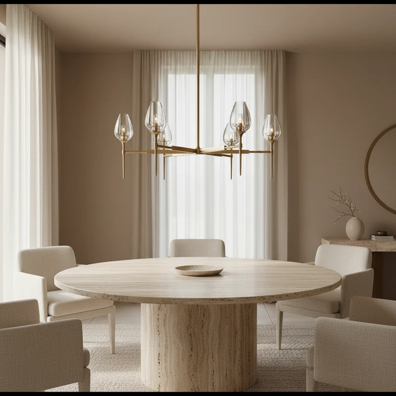 Candle Chandelier | Smoked Glass & Brass | CLZXS0250