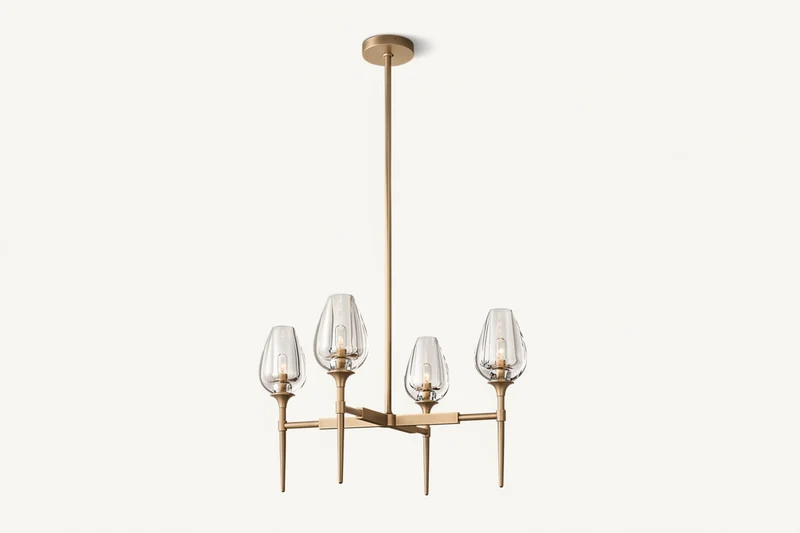 Candle Chandelier | Smoked Glass & Brass | CLZXS0250
