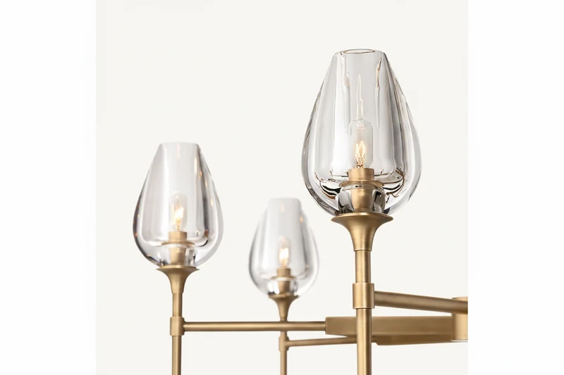 Candle Chandelier | Smoked Glass & Brass | CLZXS0250
