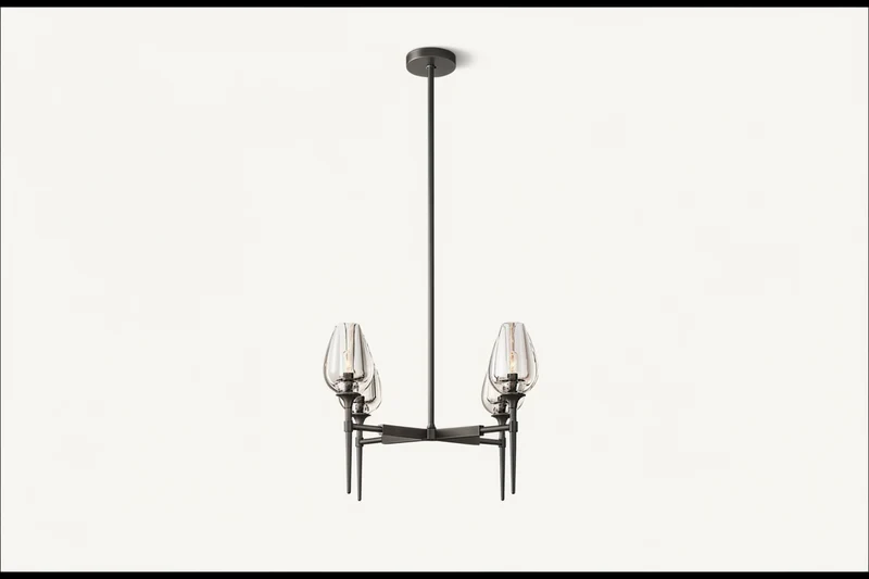 Candle Chandelier | Smoked Glass & Brass | CLZXS0250