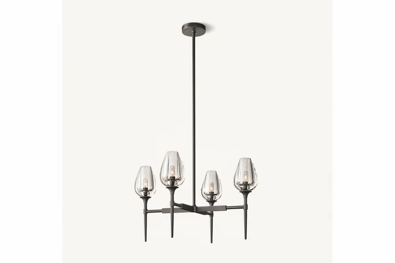 Candle Chandelier | Smoked Glass & Brass | CLZXS0250