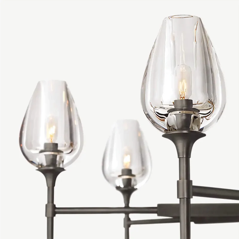 Candle Chandelier | Smoked Glass & Brass | CLZXS0250