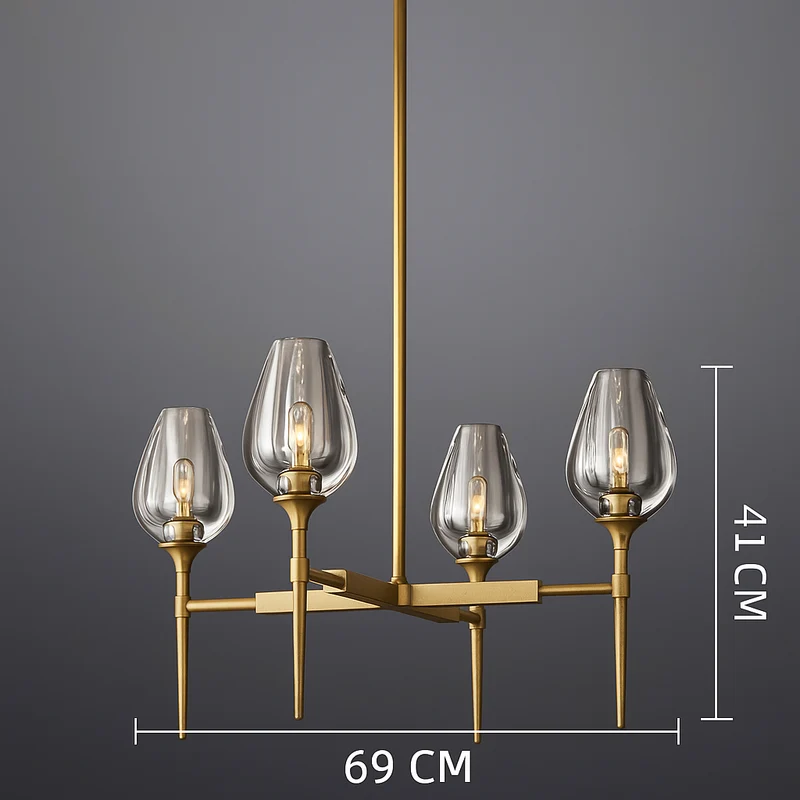 Candle Chandelier | Smoked Glass & Brass | CLZXS0250