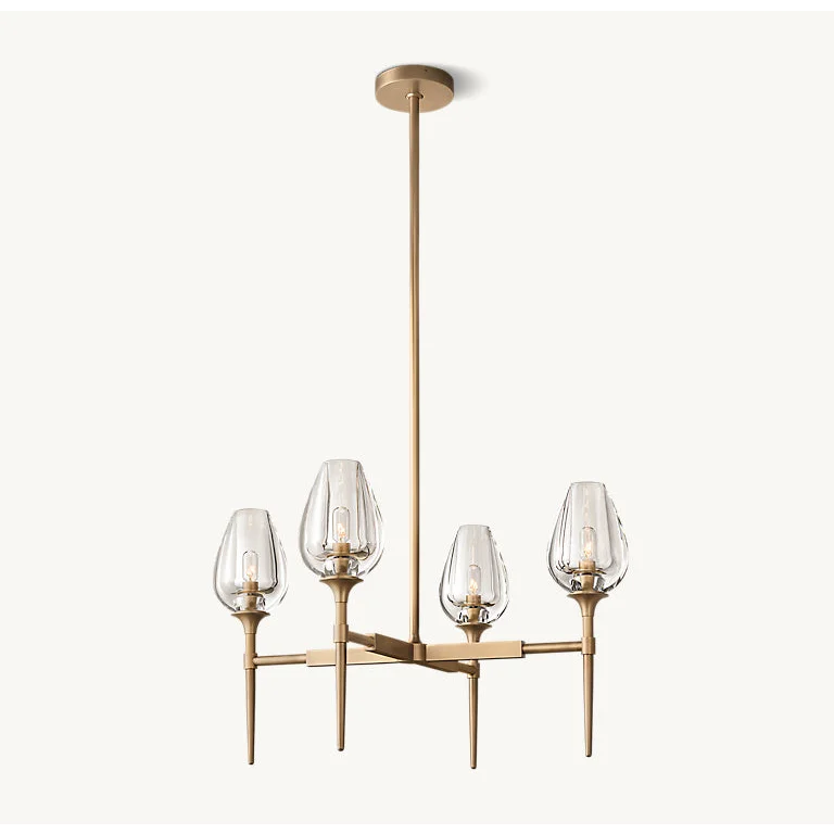 Candle Chandelier | Smoked Glass & Brass | CLZXS0250