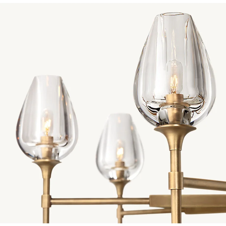 Candle Chandelier | Smoked Glass & Brass | CLZXS0250