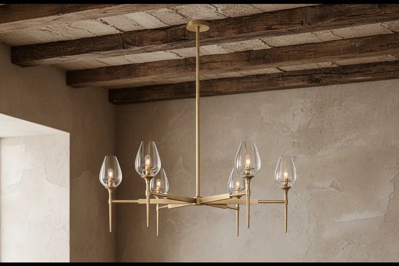 Candle Chandelier | Smoked Glass & Brass | CLZXS0250