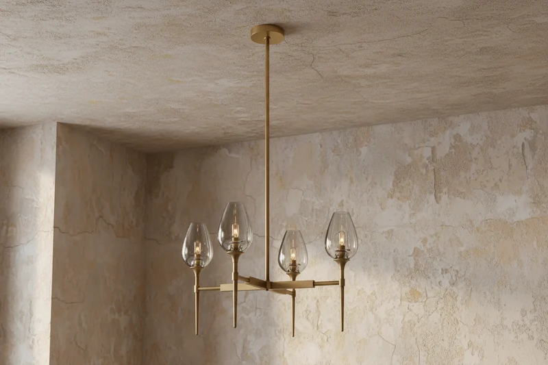 Candle Chandelier | Smoked Glass & Brass | CLZXS0250