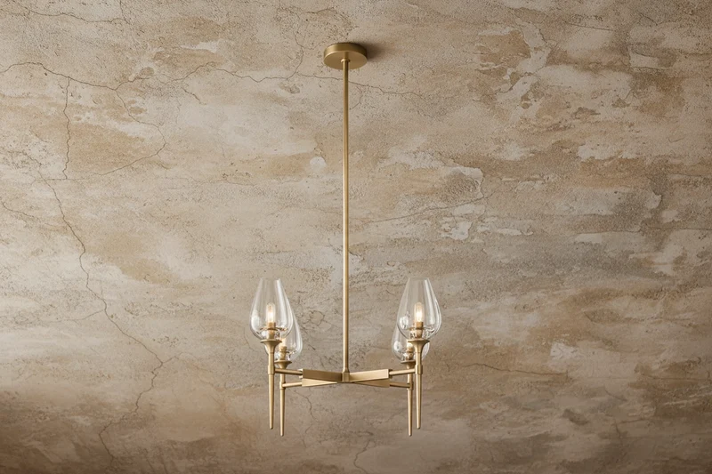 Candle Chandelier | Smoked Glass & Brass | CLZXS0250