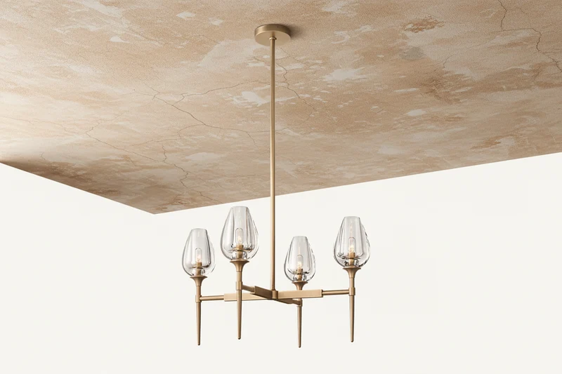 Candle Chandelier | Smoked Glass & Brass | CLZXS0250