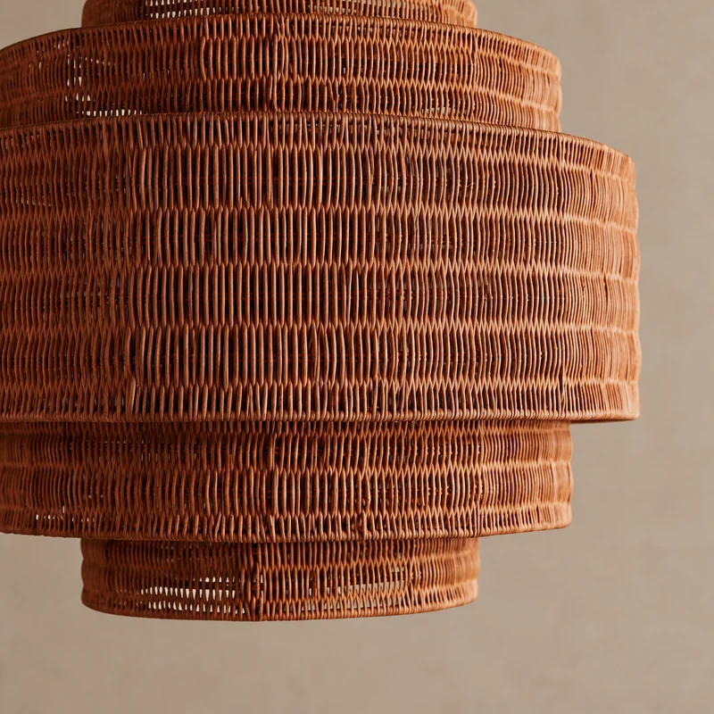 The Intreccio Tiered Rattan Chandelier | Cognac | CLINT-CG