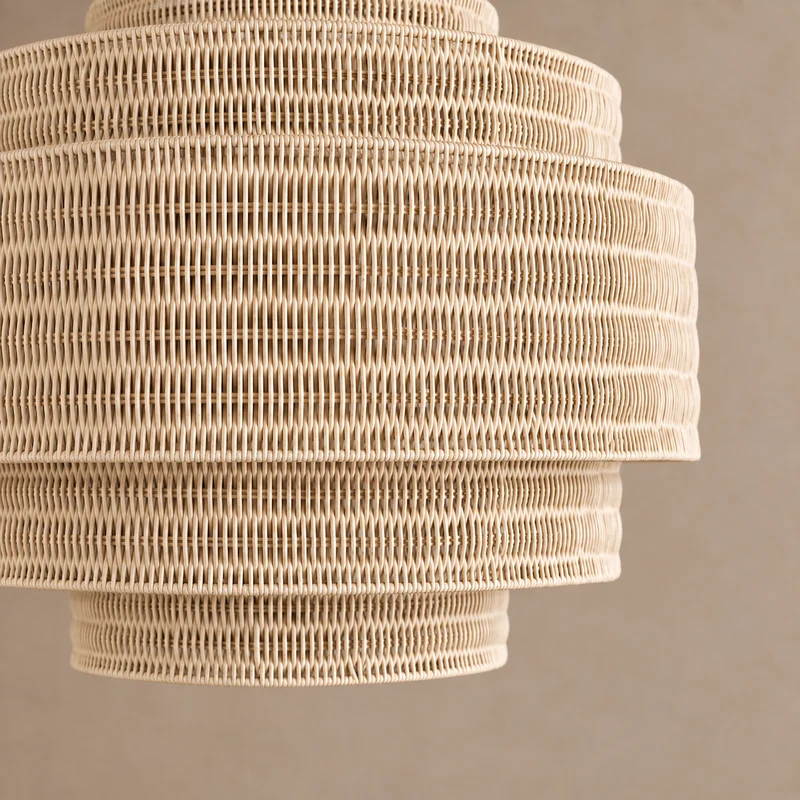 The Intreccio Tiered Rattan Chandelier | Beige | CLINT-BG
