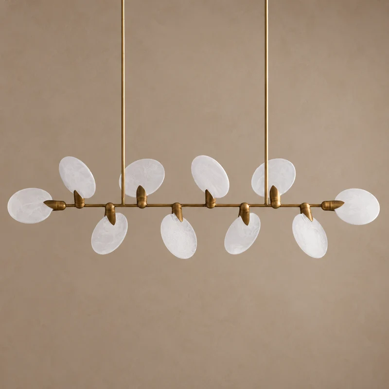 Glass Disc Linear Chandelier | Brass | CLDSCL