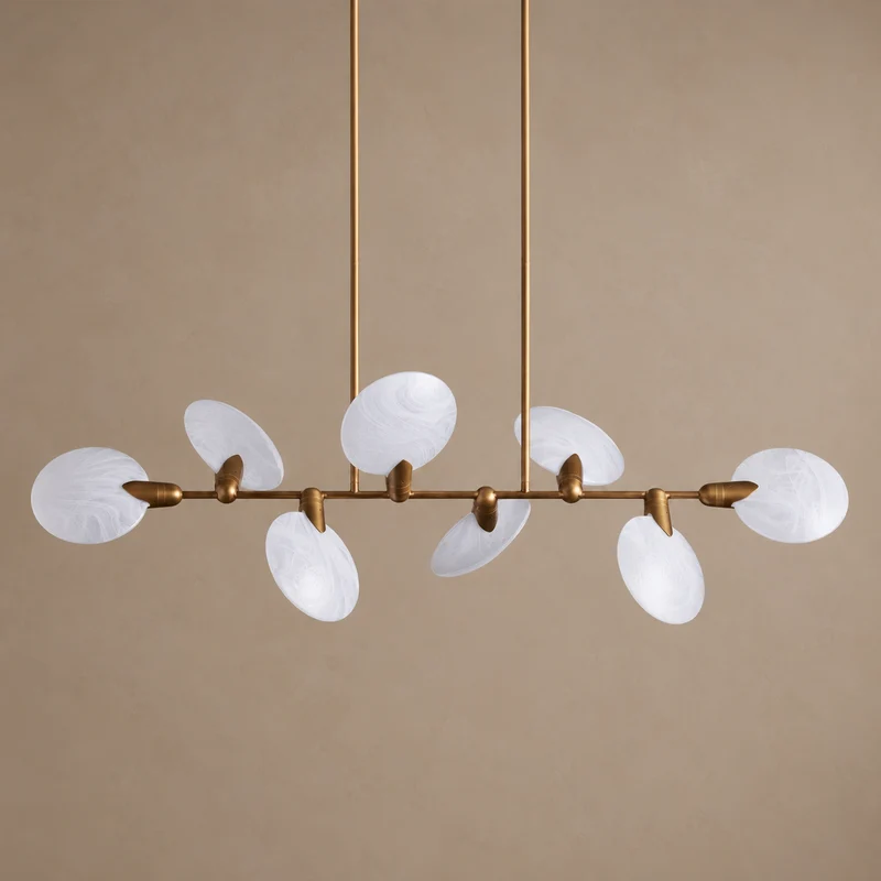 Glass Disc Linear Chandelier | Brass | CLDSCL