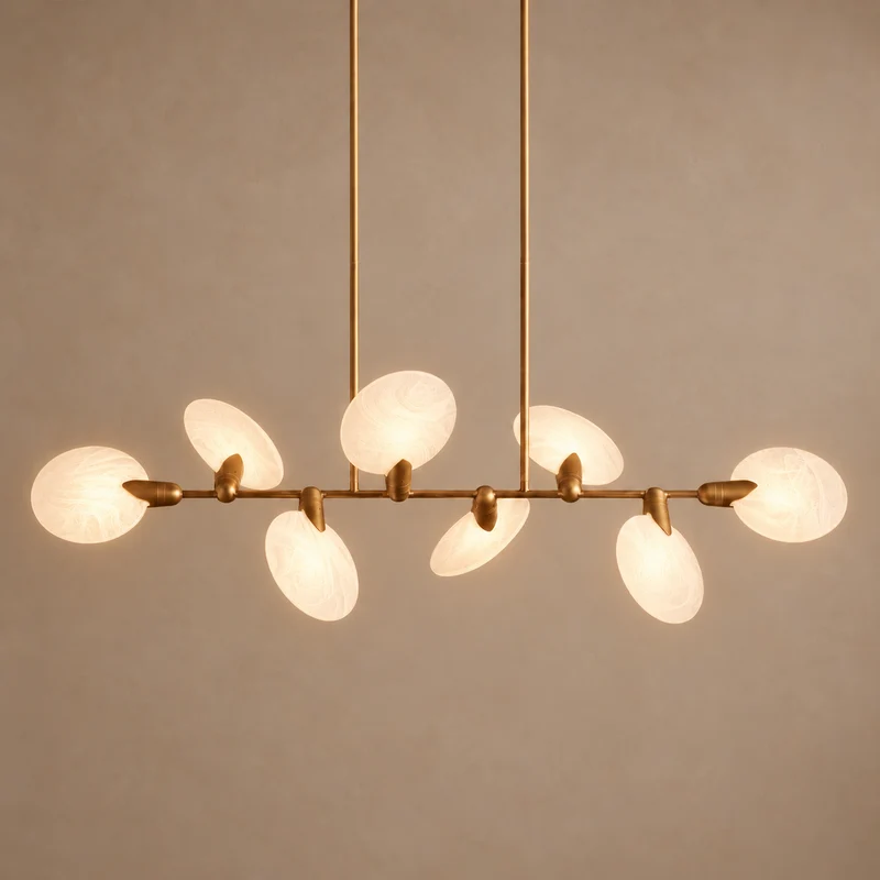 Glass Disc Linear Chandelier | Brass | CLDSCL