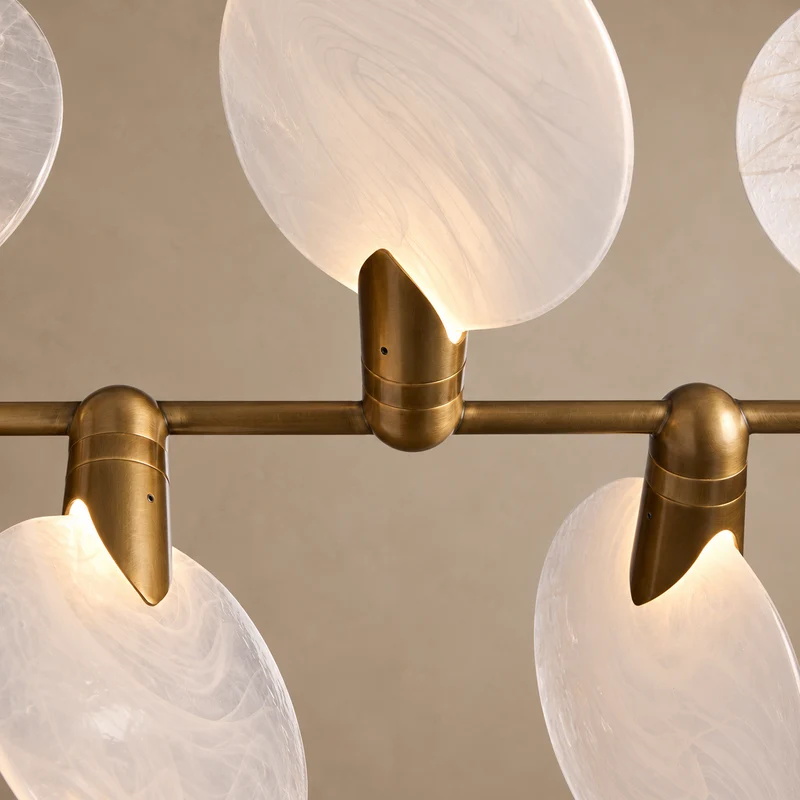 Glass Disc Linear Chandelier | Brass | CLDSCL