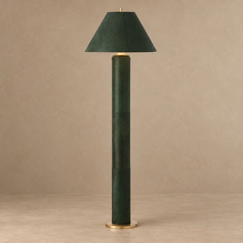 Montalcino Leather Floor Lamp | Green | CLMNT067