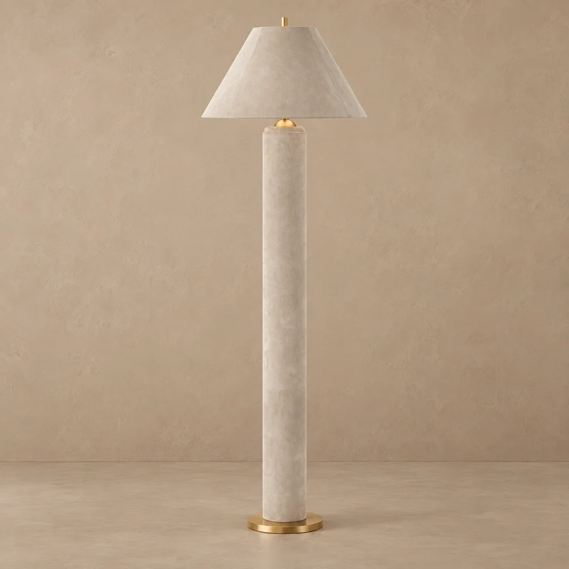 Montalcino Leather Floor Lamp | Beige | CLMNT068B