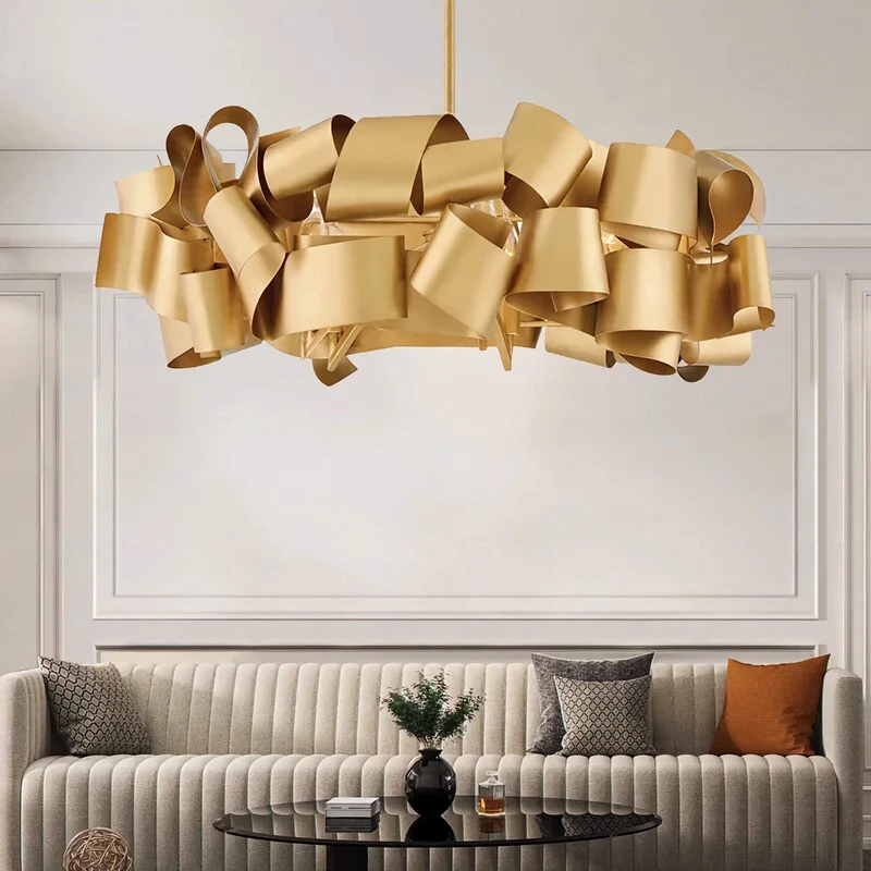 Ribbon Chandelier | Hand-Formed Iron | CL377852