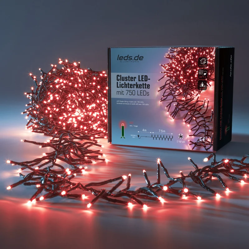leds.de LED-Clusterlichterkette für Außen und Innen, IP44