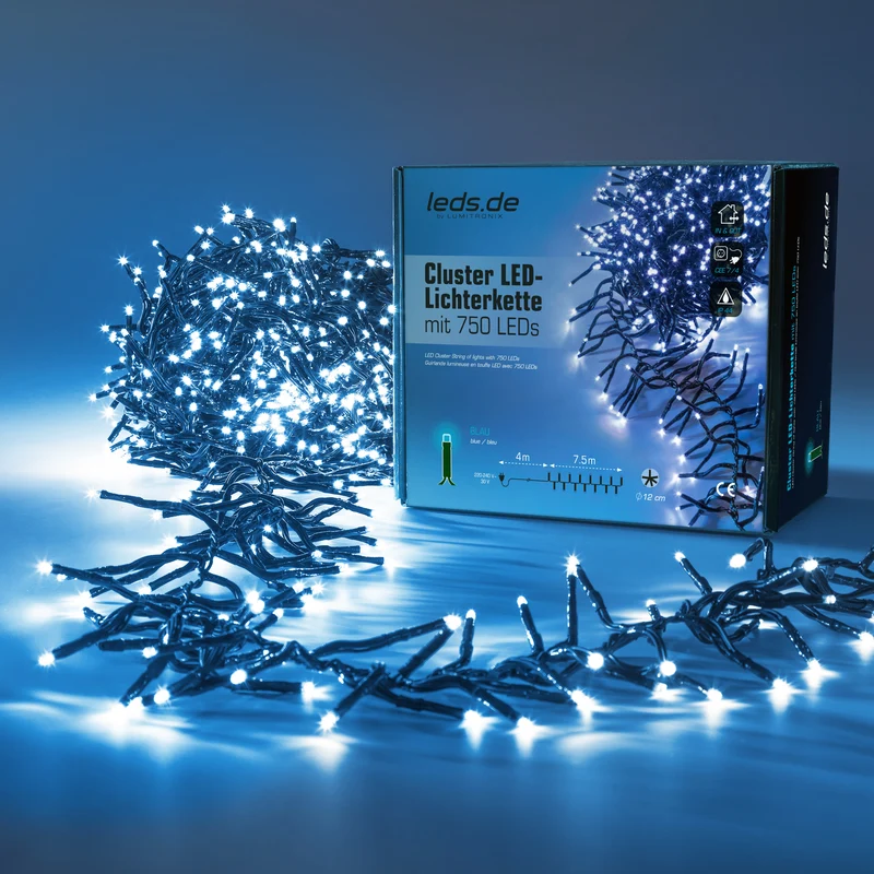 leds.de LED-Clusterlichterkette für Außen und Innen, IP44
