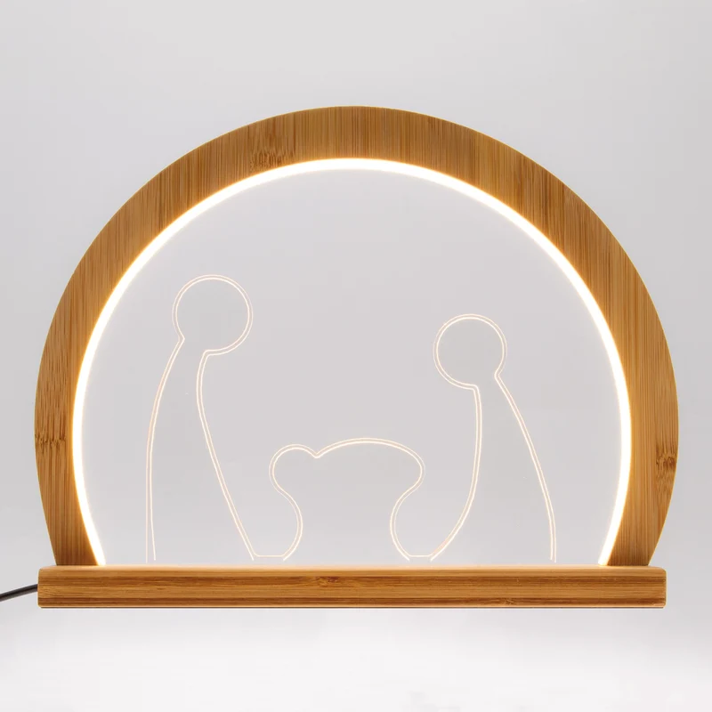LED-Lichterbogen Krippenszene, Holz, 3000K, 30cm, IP20