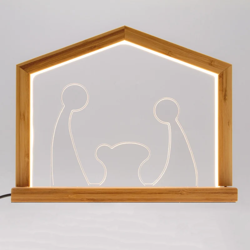 LED-Lichterbogen Krippenszene, Holz, 3000K, 30cm, IP20