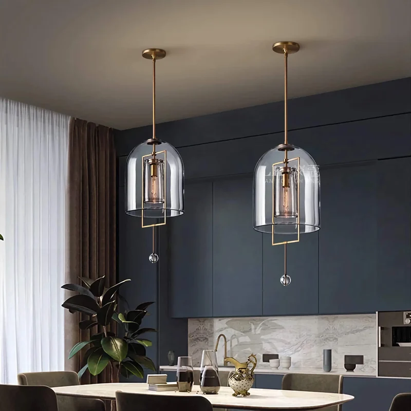 Modern Brass & Glass Pendant Light | CLVV2500