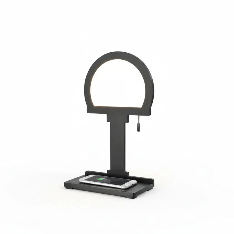 Sompex Steve Phone LED-Tischlampe mit Qi-Ladestation – Schwarz, dimmbar