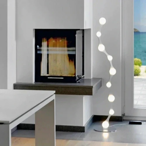 Indirekte LED Stehlampe SMART – dimmbare Design-Bodenlampe mit Gelenken, Wallwasher, Aluminium gebürstet, 120 cm