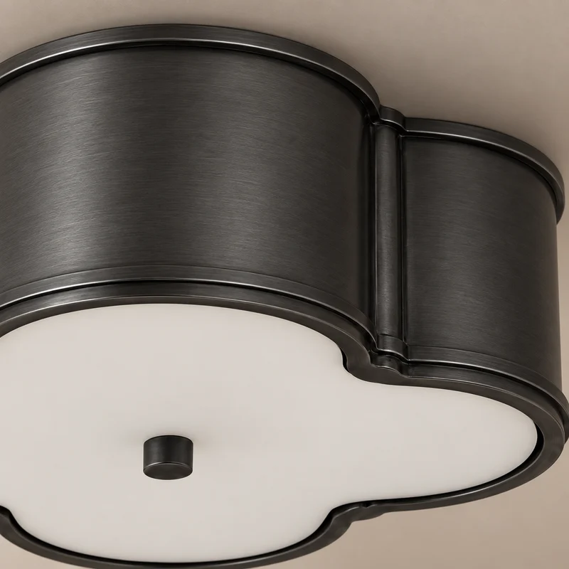 Quadrifoglio Gunmetal Flush Mount | Opal Glass | CLQDF401GM